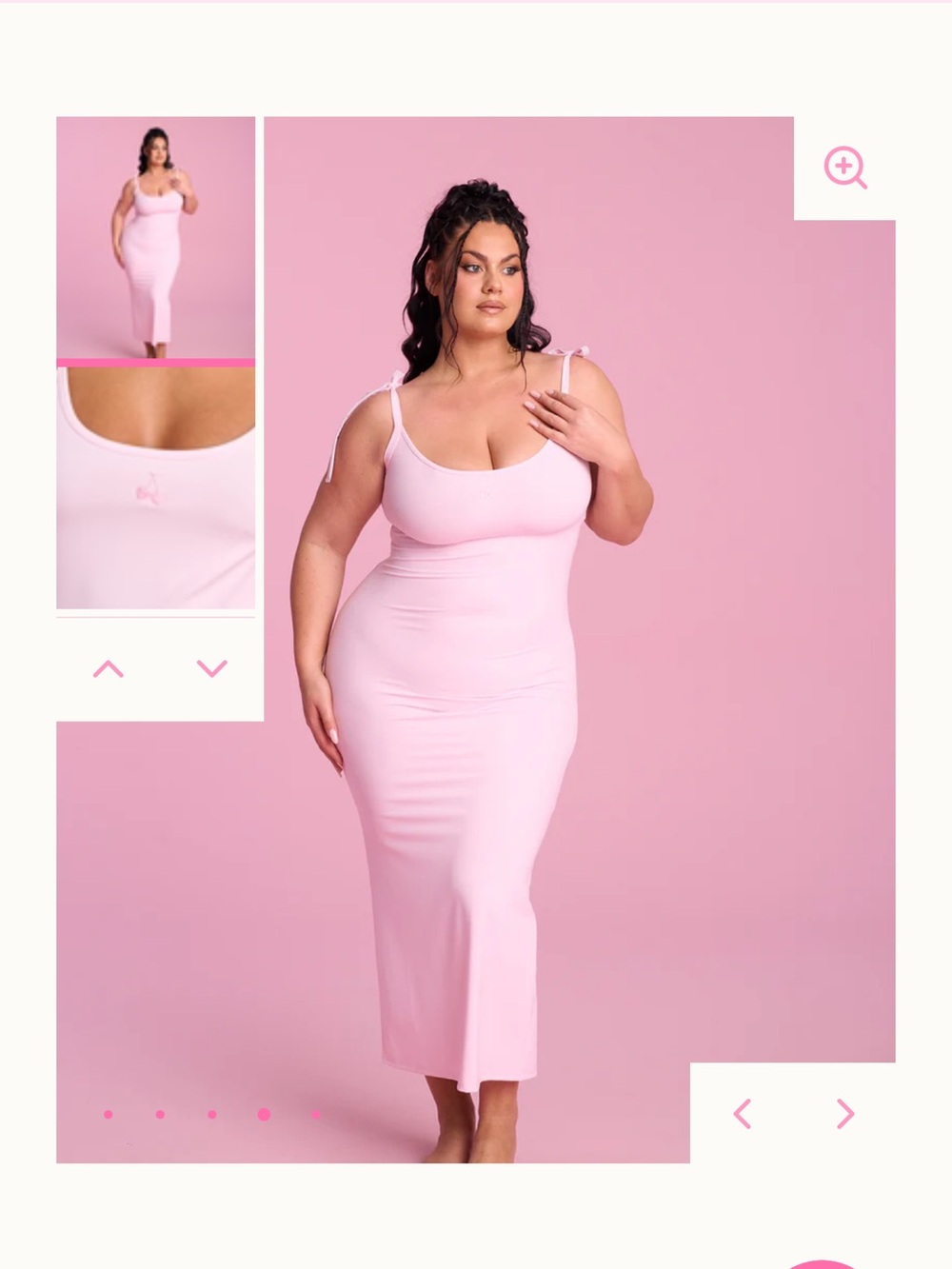 Tie-Shoulder Pink Maxi Dress - Women